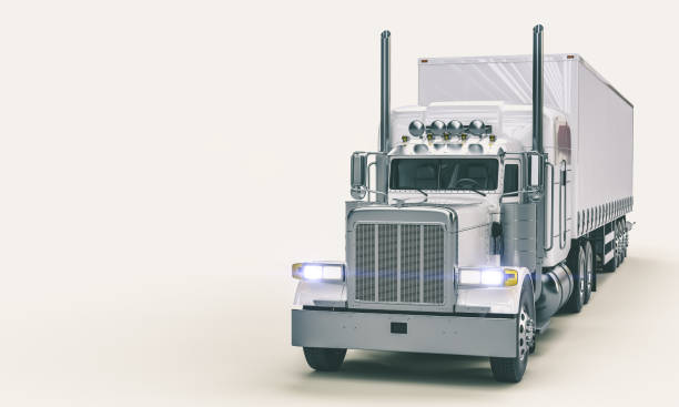 istock white american truck on white background. 1308822699