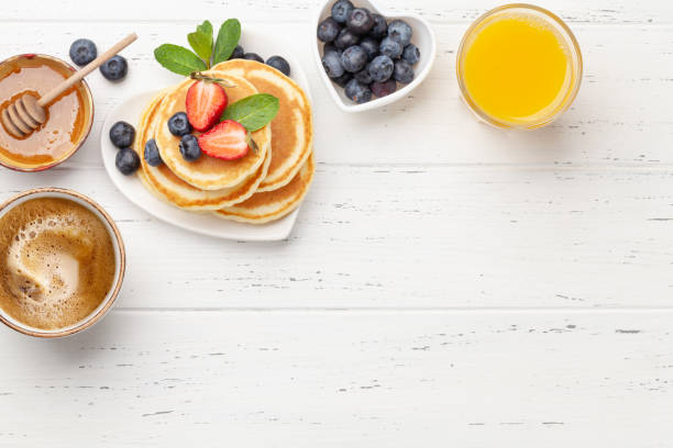 istock Breakfast with pancakes and espresso coffee 1308829764