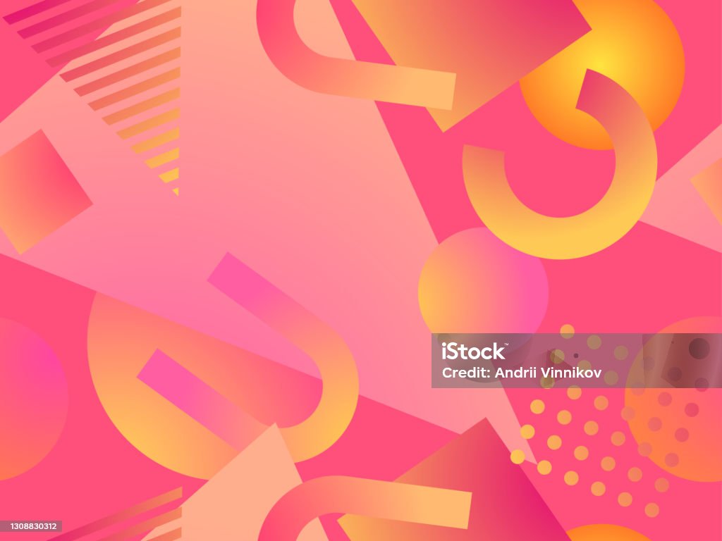 80s Gradient Pattern Gradient Geometric Seamless Pattern In 80s Style Synthwave Retro ...