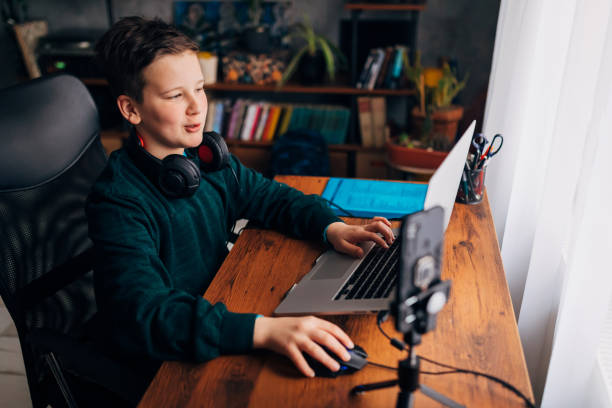 istock Gamer boy during state lockdown, find a new hobby as a side hustle, and having so much fun while doing what he like 1308830930