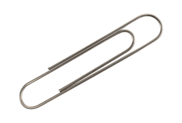 istock Metal paper clip on a white background 1308834611