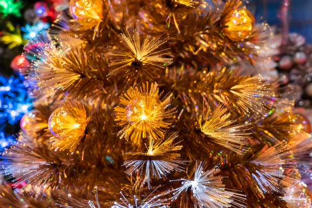 istock Christmas fiber optic decorated Tree with dectoration,holiday concept. 1308839960