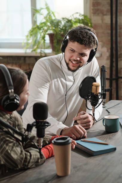 istock Man interviewing the woman in studio 1308840330