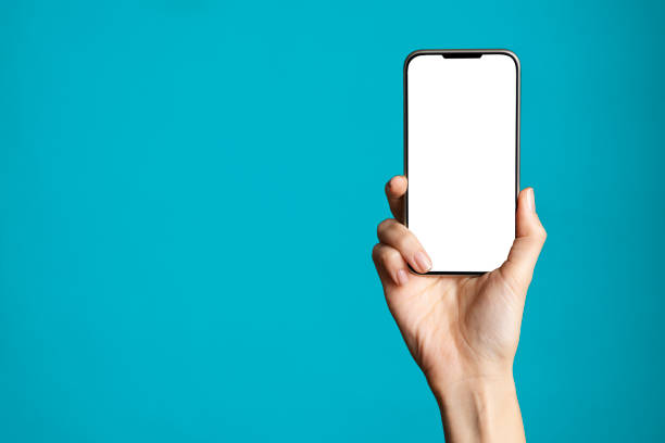 istock Hand showing empty screen of smartphone 1308840545