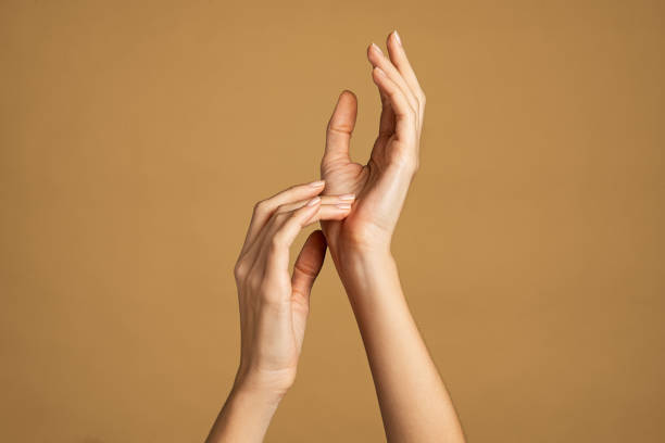 Smooth woman hand skincare