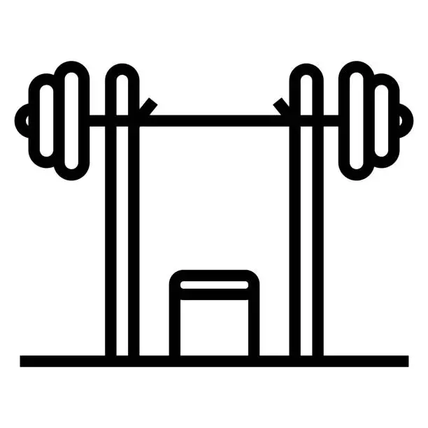 Vector illustration of Bench Press Line Icon, Outline Symbol Vector Illustration