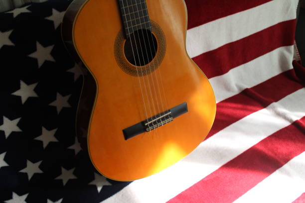 istock Guitar and American Flag 1308844905