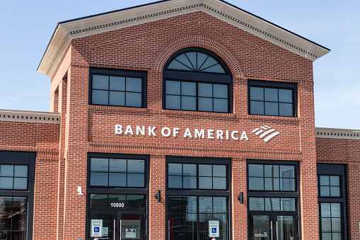 Indianapolis - Circa March 2021: Bank of America Bank and Loan Branch. Bank of America is also known as BofA or BAC.