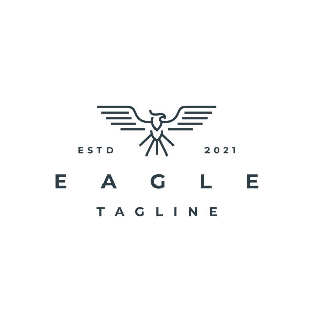 Monoline Eagle icon - Vector illustration stock illustration Phoenix - Arizona, USA, Falcon - Bird, Logo, Icon Line Art Eagle Logo Design Vector Template outline eagle head stock illustrations