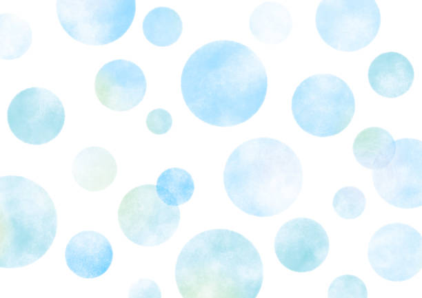 ilustracja z kropką bąbelkową, tekstura akwareli - soap sud bubble backgrounds blue stock illustrations