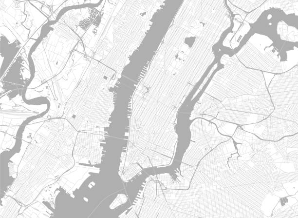 ilustraciones, imágenes clip art, dibujos animados e iconos de stock de mapa vectorial de la ciudad de nueva york - new york