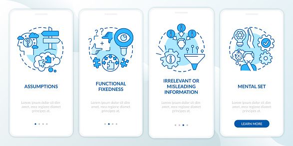 Problem Solving Screen Problem Solving Obstacles Blue Onboarding Mobile App Page Screen With ...