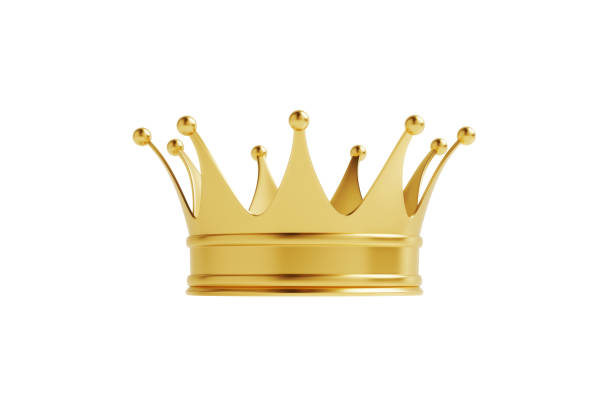 Gold Crown Isolated On White Background Gold crown isolated on white background. Horizontal composition with clipping path and copy space. Luxury and award concept. coronation photos stock pictures, royalty-free photos & images