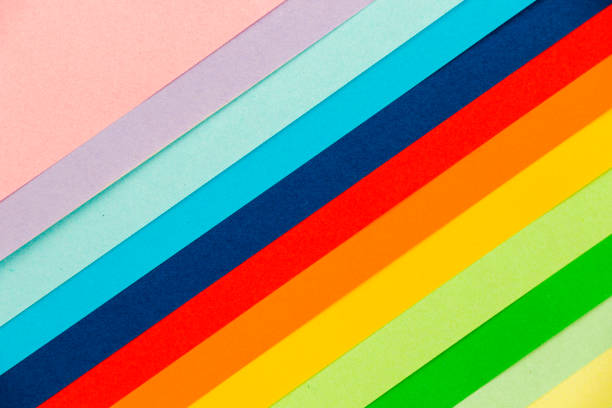 istock Colorful paper background, paper board and geometric figures, pastel colored 1308884230