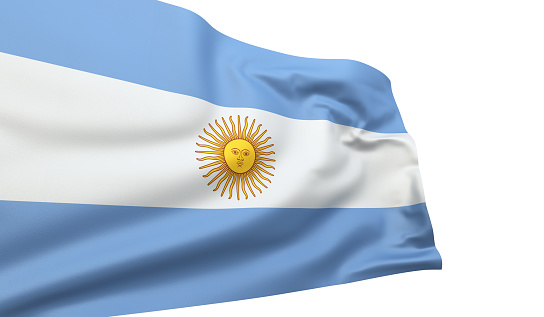 3d render Argentina flag (isolated on white and clipping path)