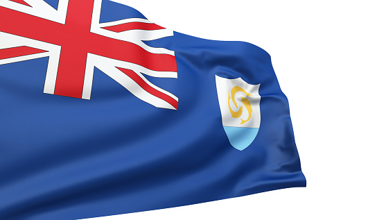 3d render Anguilla flag (isolated on white and clipping path)