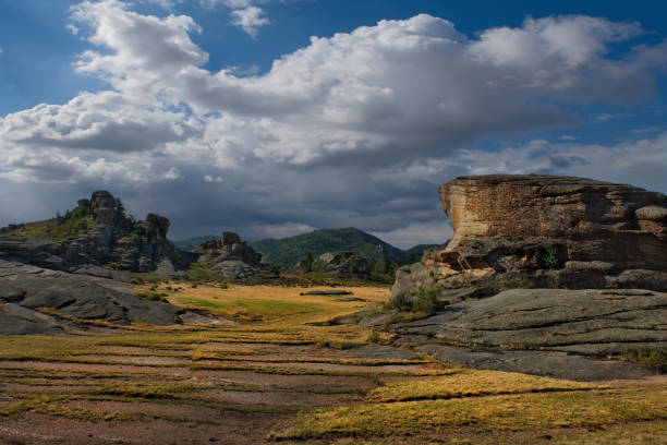 istock Bizarre rocks of ancient mountains 1308897197