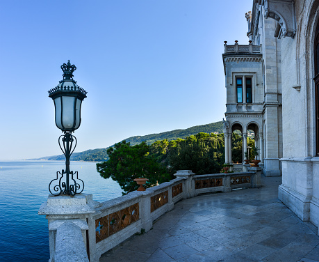 Trieste, Italy - 31.07.2018: Impressions of Miramare Castle (Castello di Miramare)