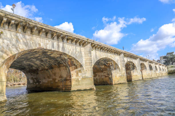 The Henri IV Bridge in Châtellerault stock photo
