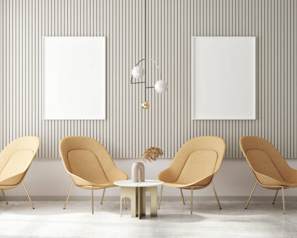 istock mock up poster frame in modern interior background, Art Deco style, 3D render 1308914090