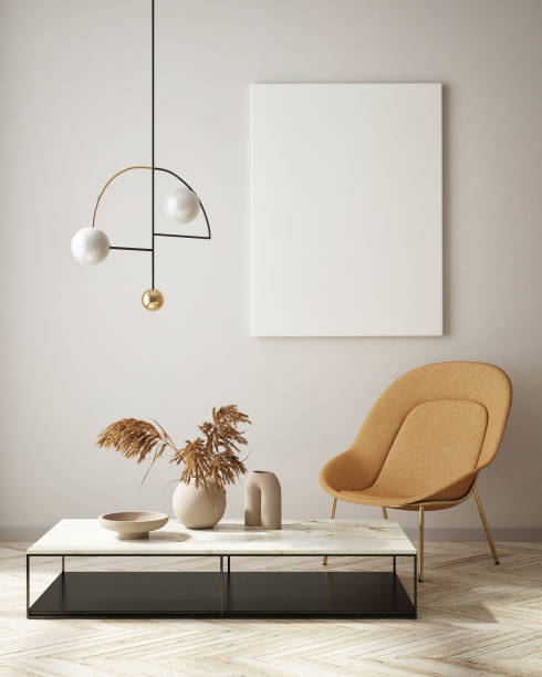 istock mock up poster frame in modern interior background, Art Deco style, 3D render 1308914095