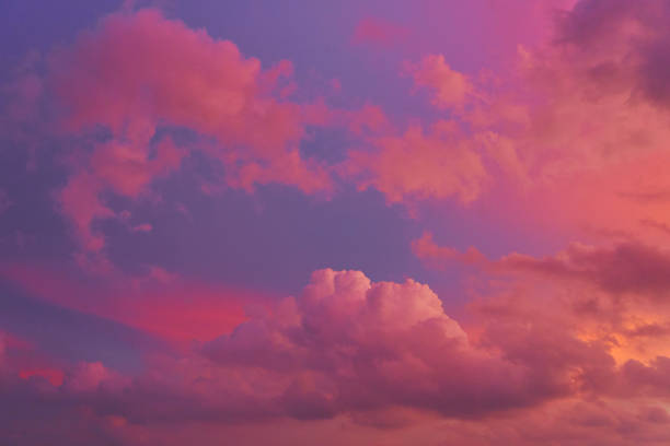 istock Incredible red sunset clouds against the blue sky 1308916090