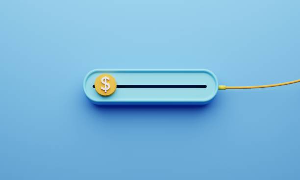 US dollar slide bar on blue background. Slider for making profit by sell or buy in FOREX stock market theme. Economic and business investment concept. 3D illustration rendering graphic design barra de diapositivas en dólares estadounidenses sobre fondo azul. slider para obtener ganancias mediante la venta o compra en el tema del mercado de valores forex. concepto de inversión económica y empresarial. ilustración 3d que representa el diseño