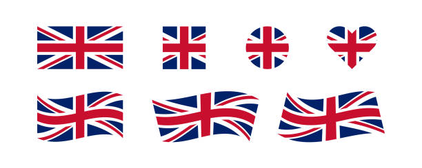 Great Britain set flag. United Kingdom isolated flat icon. Vector Great Britain set flag. United Kingdom isolated flat icon. Vector illustration britain british audio stock illustrations