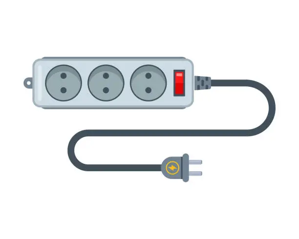 Vector illustration of Power strip for supplying electricity through an outlet