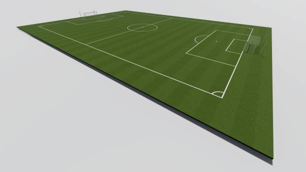 istock Football field isolated on the white background 3D rendering 1308944844