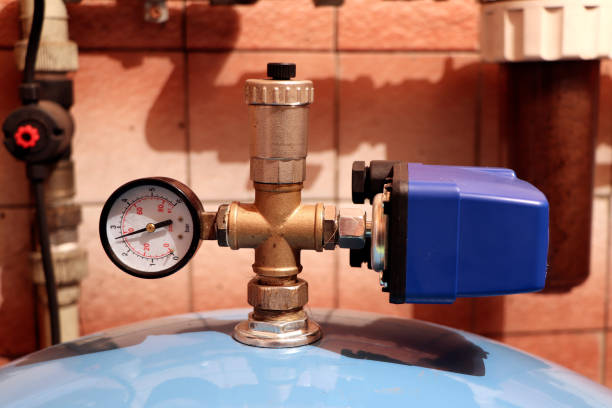 istock A gauge, manometer, gage on a bright background. Pressure sensor manometer. 1308948318