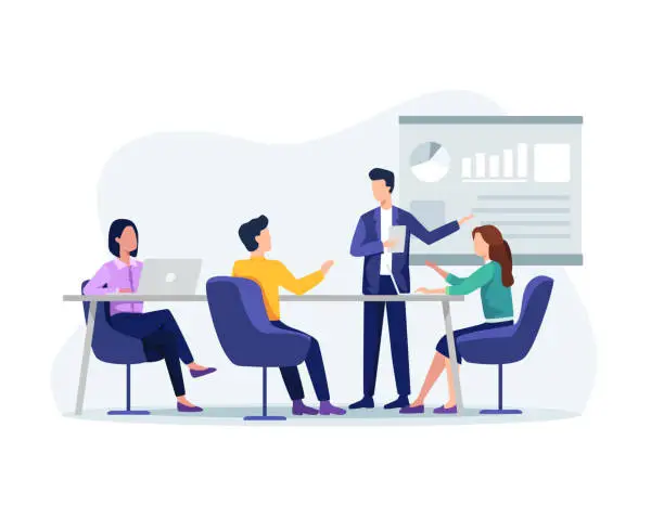 Vector illustration of Business meeting illustration