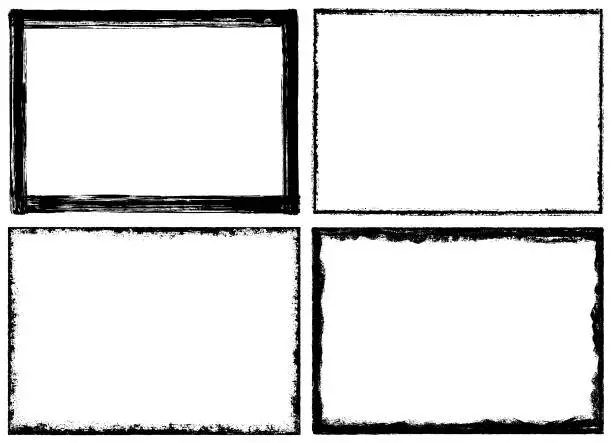 Vector illustration of Grunge textured frames