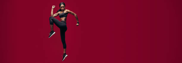 istock Sporty woman doing stretching workout 1308958321
