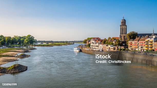 River Ijssel And The Dutch Hanze City Of Deventer Stock Photo - Download Image Now