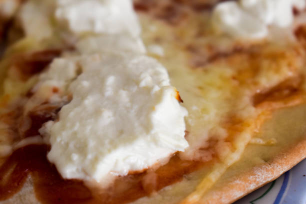 istock Pizza with Greek cheese close up 1308961932