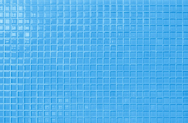 istock Blue pastel ceramic wall and floor tiles abstract background. Design geometric mosaic texture decoration of the bedroom. Simple seamless pattern for backdrop advertising banner poster or web. 1308964638