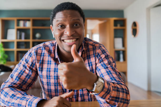 istock Business man on a work video call from home. 1308968715