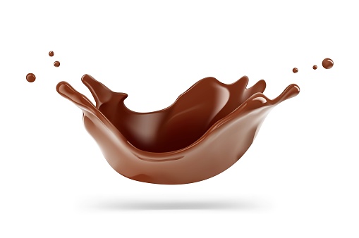 Realistic chocolate corona splash.