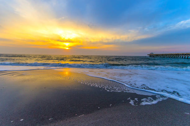 istock Myrtle Beach Ocean Pier Sunrise Landscape 1308969935
