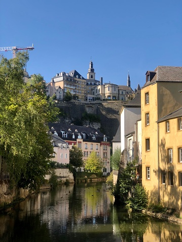 Luxembourg City, Luxembourg - August 30, 2019: view of the Old Town and Grund