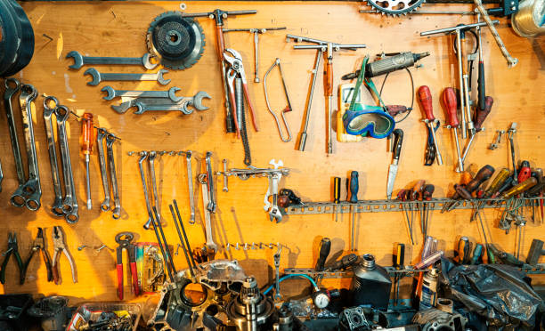 istock Repairman working in white gloves 1308979384