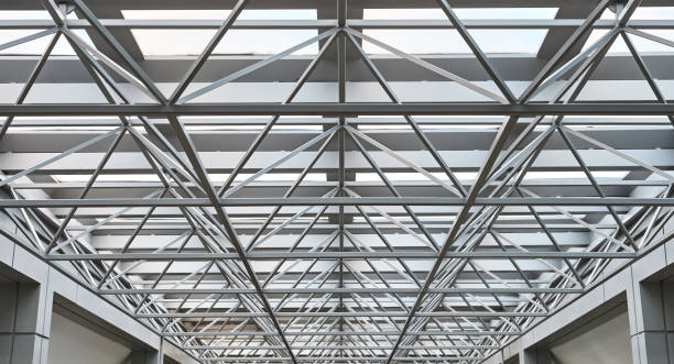 istock metal structure supporting glass roof in a shopping mall 1308981836