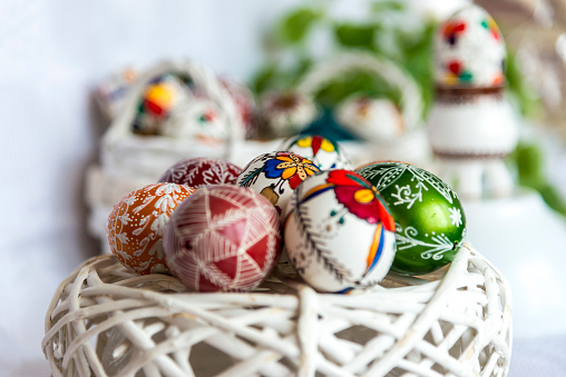 Easter eggs hand painted with special technology
