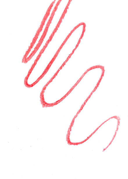 istock Pattern with wavy lines of red lipstick on a white background, beauty and makeup concept, vertical photo 1308983815