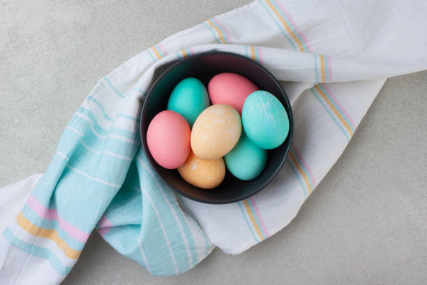 istock Easter eggs in trendy pastel colors 1308984134