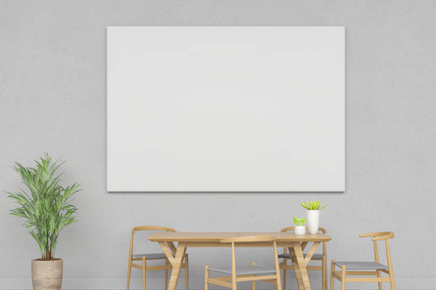 Blank picture frame on the wall at home