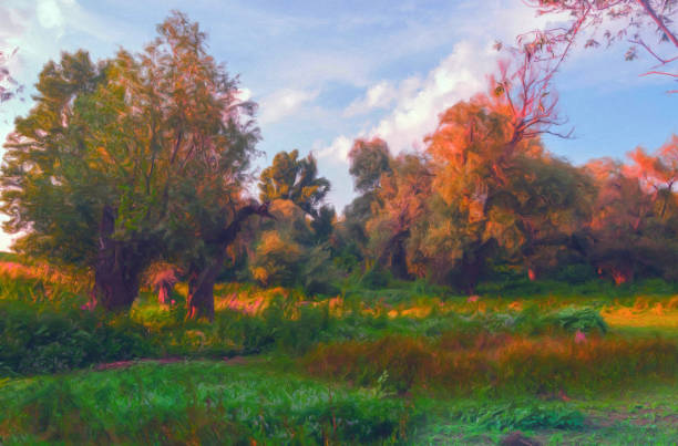 istock Oil landscape painting 1308990345