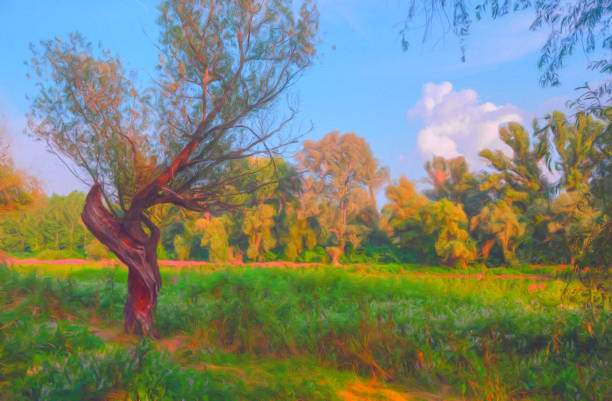 istock Oil landscape painting 1308990352