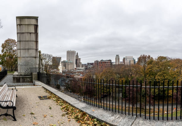 istock Providence rhode island skyline on a cloudy gloomy day 1308993766
